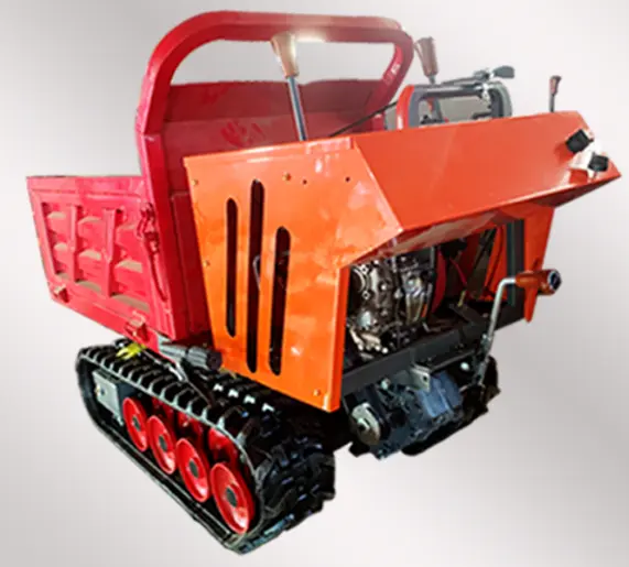 Four-wheel 650kg petrol tracked barrow skip loader