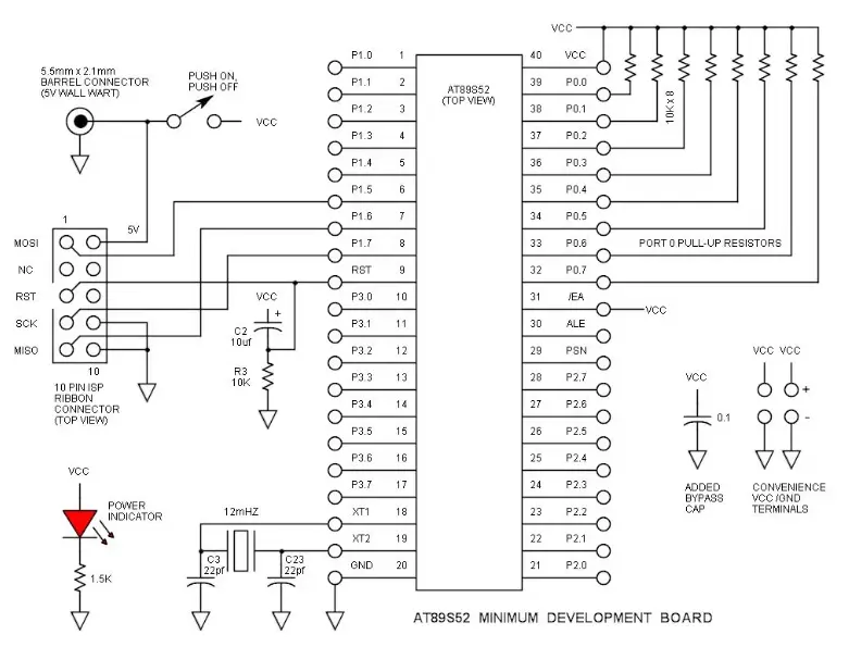 8051 development board circuit diagram