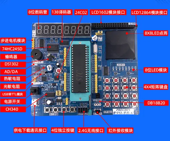 components of 8051 development board